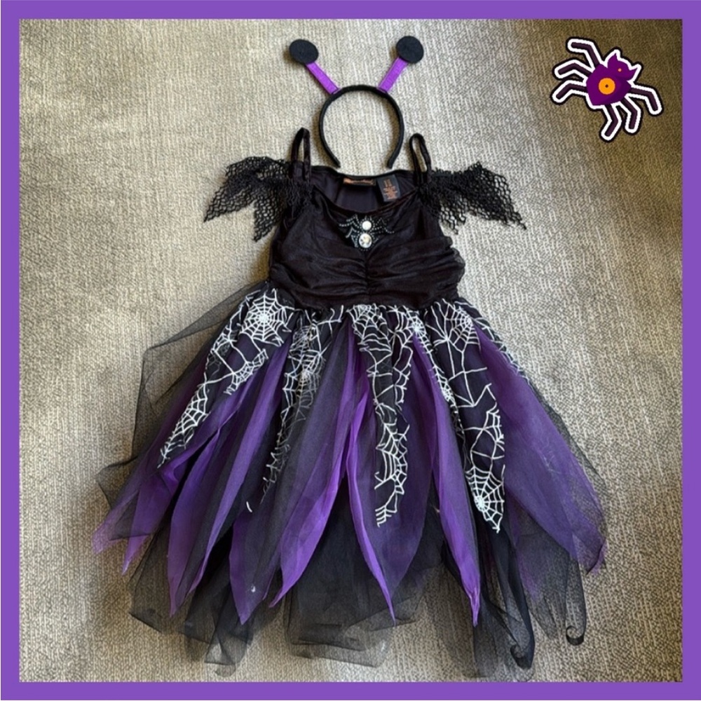 🕷️ Purple and Black Spider Web Kids Costume